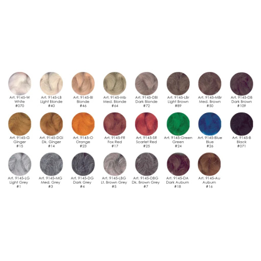 Kryolan Wool Crepe Hair Colour Chart