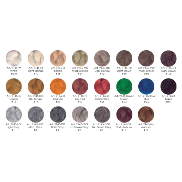 Kryolan Wool Crepe Hair Colour Chart