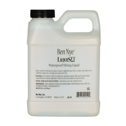 Ben Nye LiquiSet Mixing Liquid For a Smudge and Water Resistant Finish - Jug 16oz