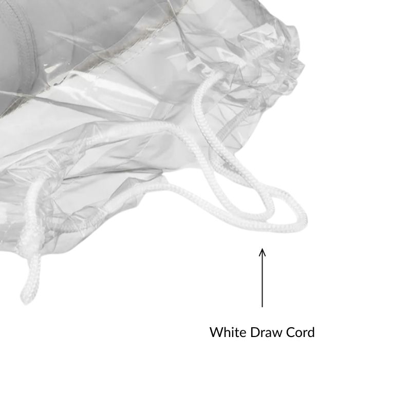 White Draw Cord - Clear Shoe Bags (16" x 18" x 4")