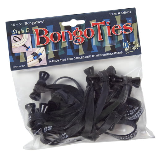 Black Bongo Ties - 10 pack