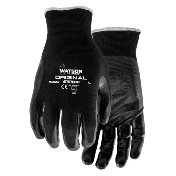 Watson Grease Monkey® Nitrile Gloves - Large Black 8mil 50/BX