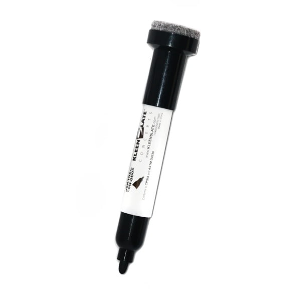 KleenSlate Dry Erase Slate Marker With Eraser - Black - Round Point