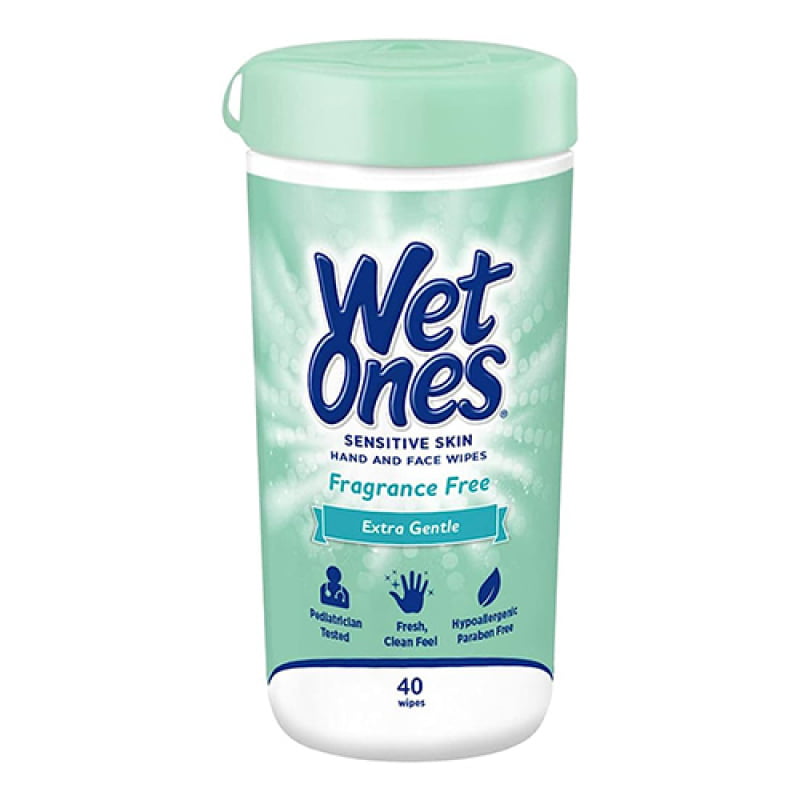 Wet Ones - Hand and Face Wipes - Sensitive Skin (40 Wipes)