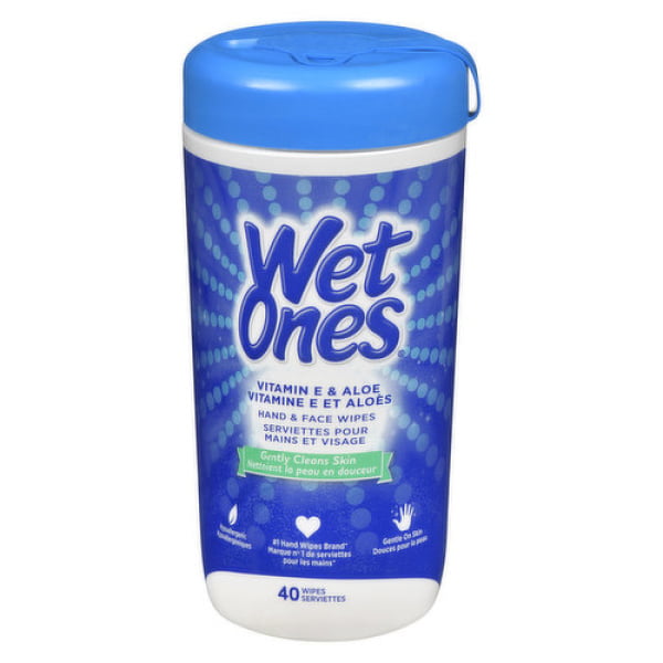 Wet Ones - Hand and Face Wipes - Vitamin E & Aloe (40 Wipes)