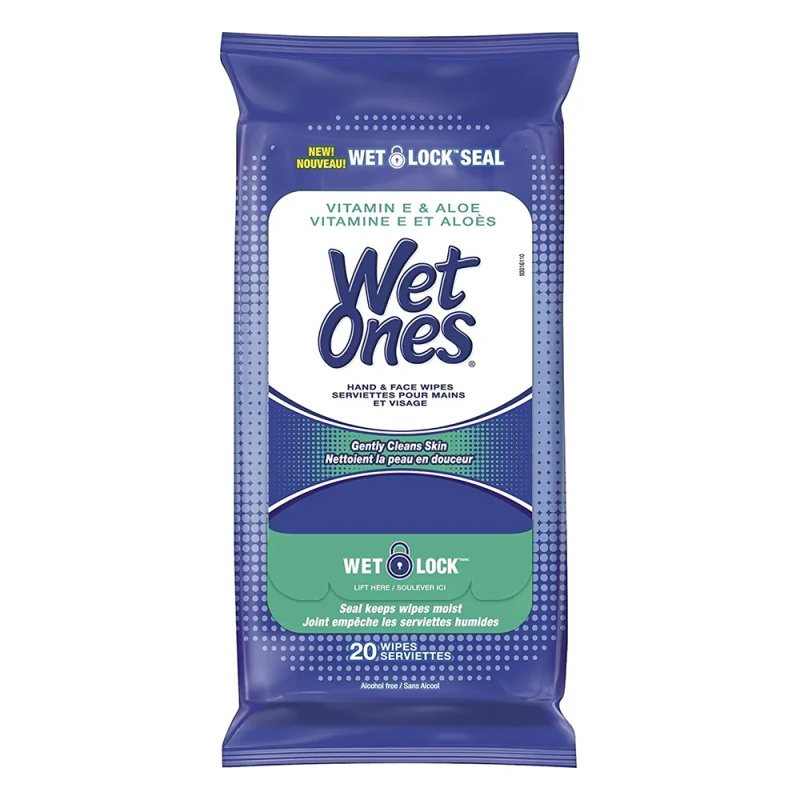 Wet Ones - Hand and Face Wipes - Vitamin E & Aloe (Travel Pack)
