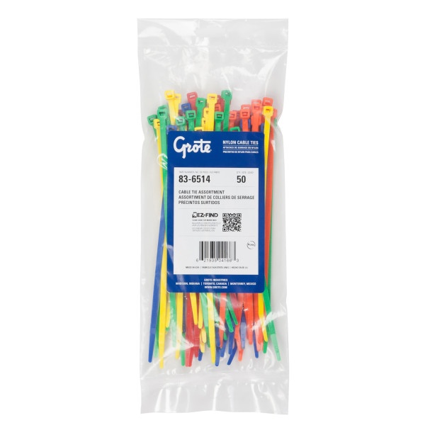 Grote 7.5" Cable Ties (Zap Straps) Assortment - 50/pack