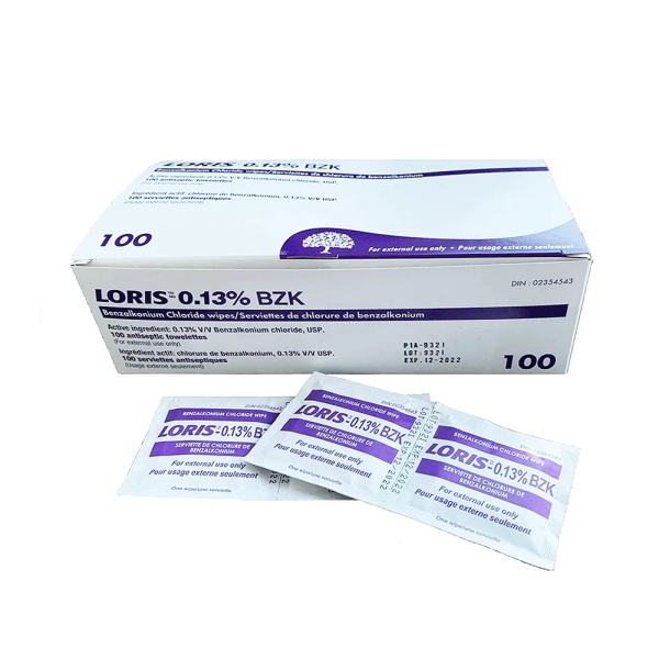 Loris 0.13% BZK Chloride Wipes