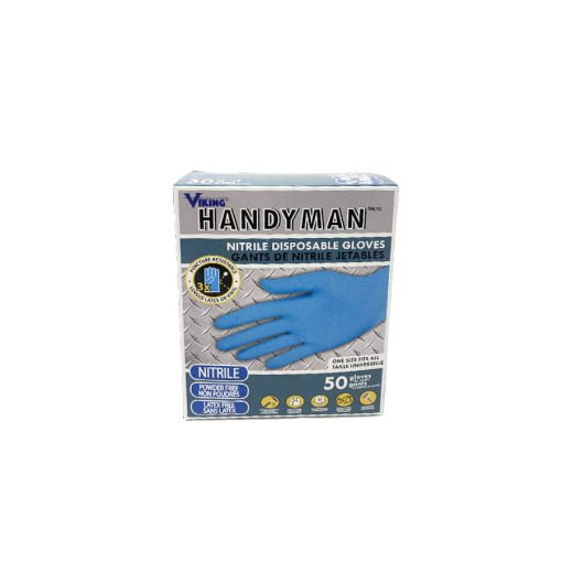 Viking Handyman Powder Free Nitrile Disposable Gloves Poweder Free 50 pairs