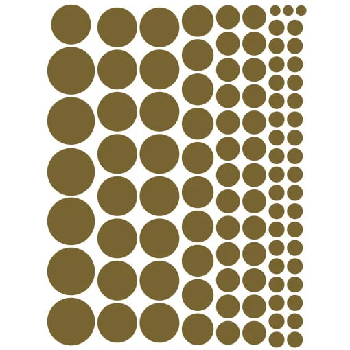 Metallic gold circles greeking sheet