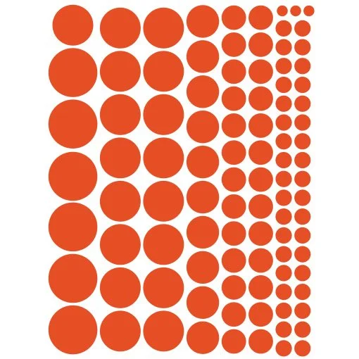 Gloss orange circles greeking sheet