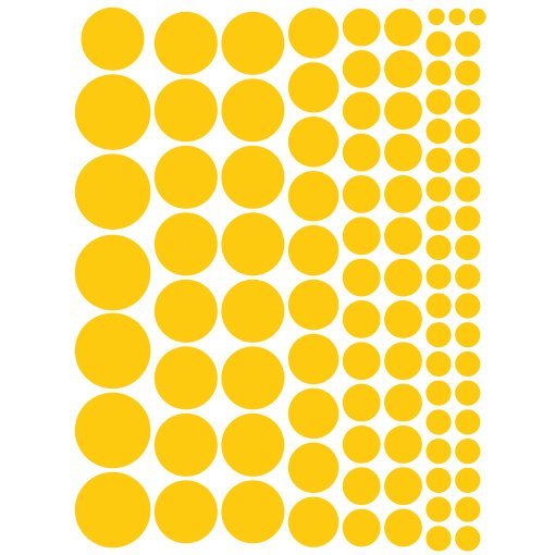 Gloss yellow circles greeking sheet