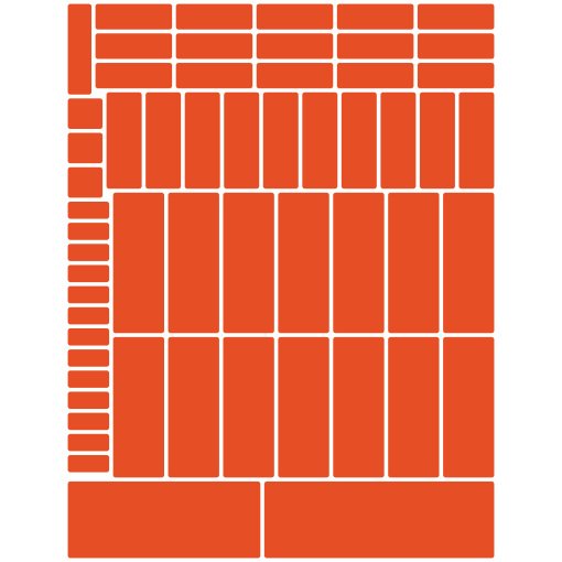 Gloss orange rounded rectangles greeking sheet