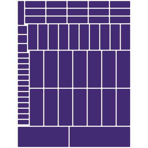 Gloss purple rounded rectangles greeking sheet