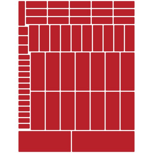 Gloss red rounded rectangles greeking sheet