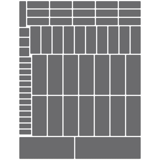 Metallic silver rounded rectangles greeking sheet