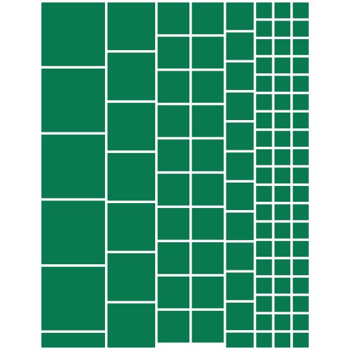 Gloss green squares greeking sheet