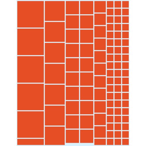 Gloss orange squares greeking sheet