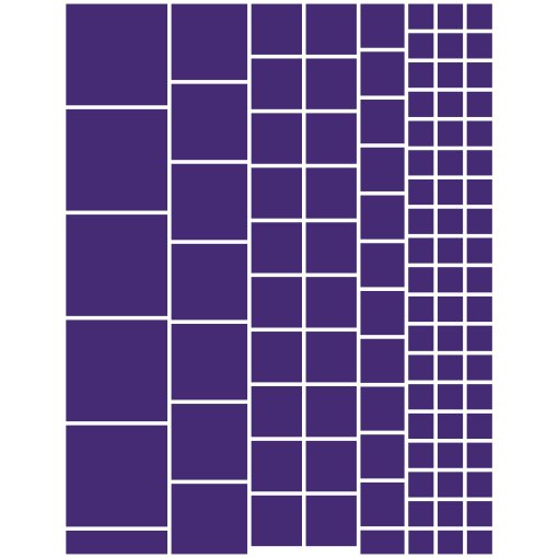 Gloss purple squares greeking sheet