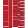 Gloss red squares greeking sheet