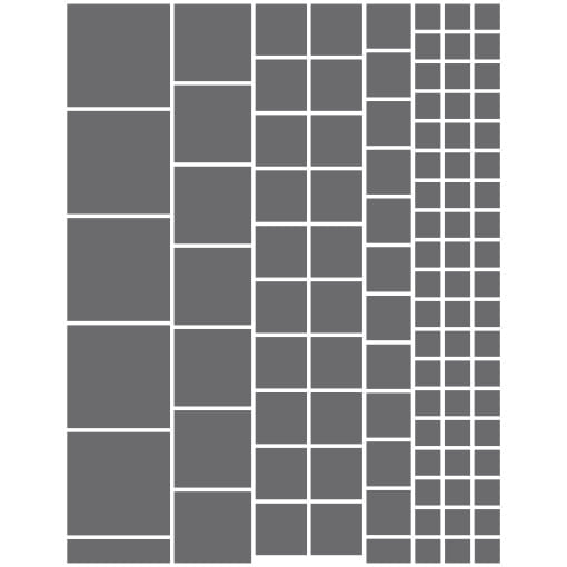 Metallic silver squares greeking sheet