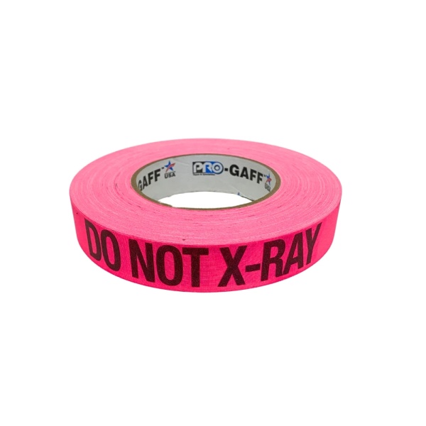 Pro Gaff Do Not X Ray Tape Black on FL Pink 1" x 60 yds