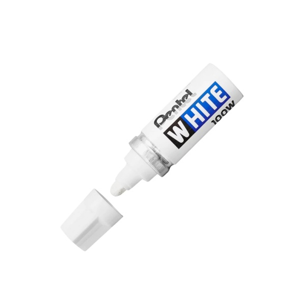 Pentel 100W Permanent Marker Broad Tip White