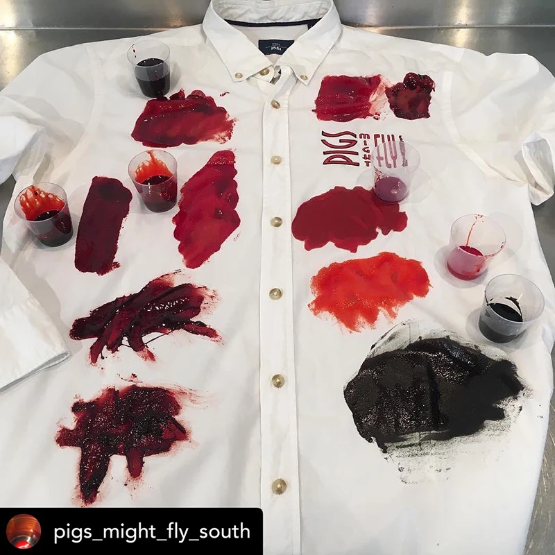 Pigs Might Fly South - Nick Dudman Blood Supply - Test Swatches