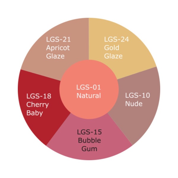 Ben Nye Lip Gloss Wheel LGW Colour Chart